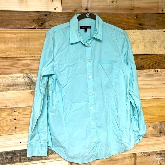 Banana Republic size medium teal button down shirt - Picture 1 of 6
